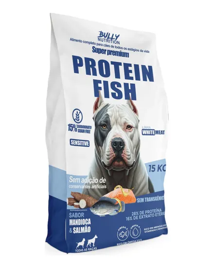 Embalagem da ração Bully Nutrition Protein Fish Super Premium 15 kg